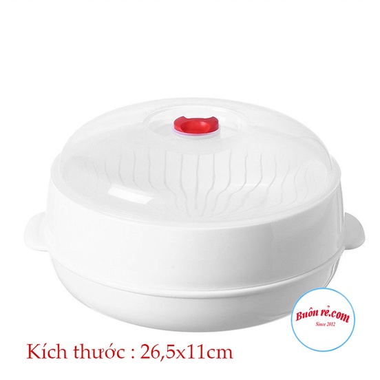 Bộ khay hấp lò vi sóng nhựa Việt Nhật 2 tầng  - Khay hấp đồ ăn lò vi sóng tiện lợi  Br 01540