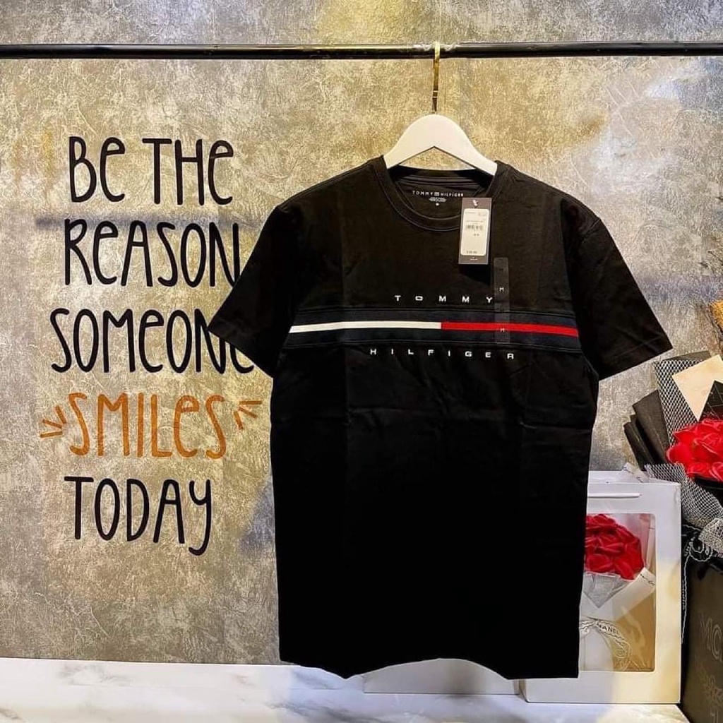 Áo thun nam nữ Tommy Hilfiger Essential Flag Logo T-Shirt Hàng Chính Hãng