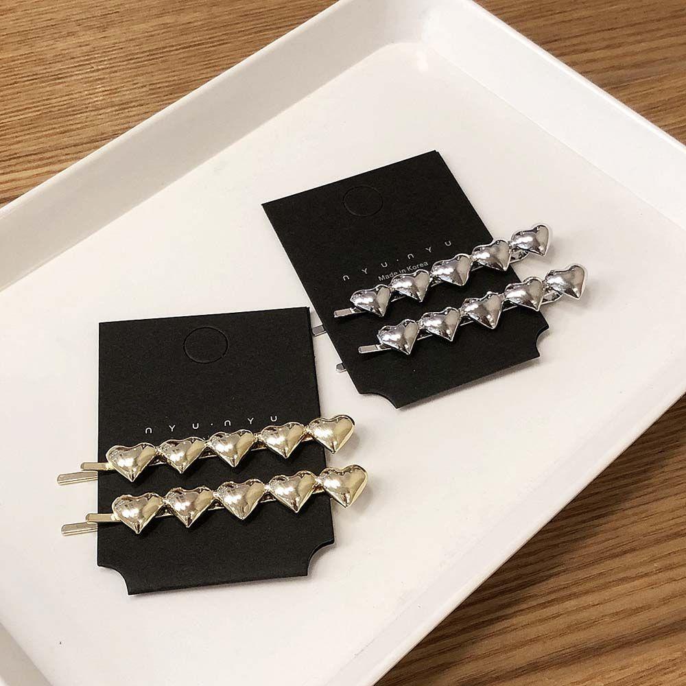 ANEMONE Kẹp Tóc Kim Loại Hình Trái Tim Phong Cách Hàn Quốc Cho Nữ