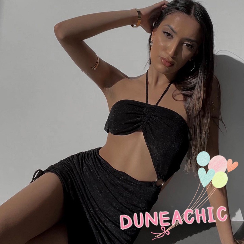 Đầm Dây Rút Hở Lưng Phong Cách Đường Phố Quyến Rũ Cho Nữ