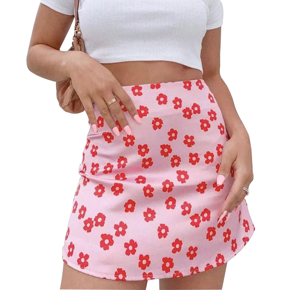 Chân váy khóa kéo họa tiết hoa thời trang dành cho nữ