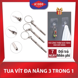 Tua vít mini vặn kính mắt, móc vít sửa gọng kính, móc chìa khoá kiêm vít 2 đầu-K1756
