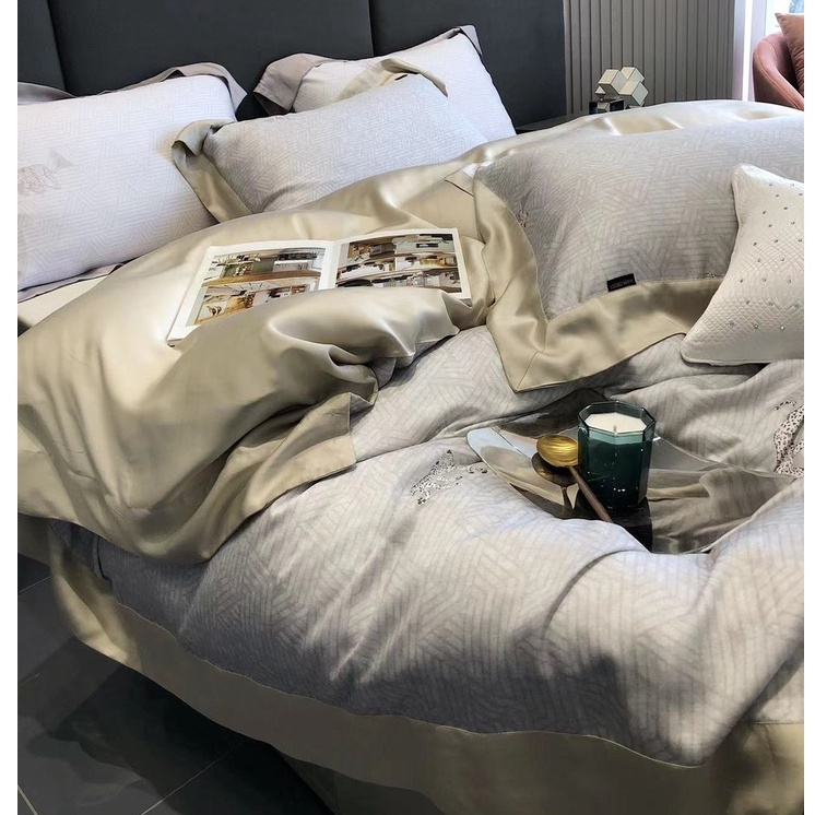 Set Chăn Ga Lụa TENCEL MARKCROSS họa tiết Cristian DIO 2023 - LUXBED