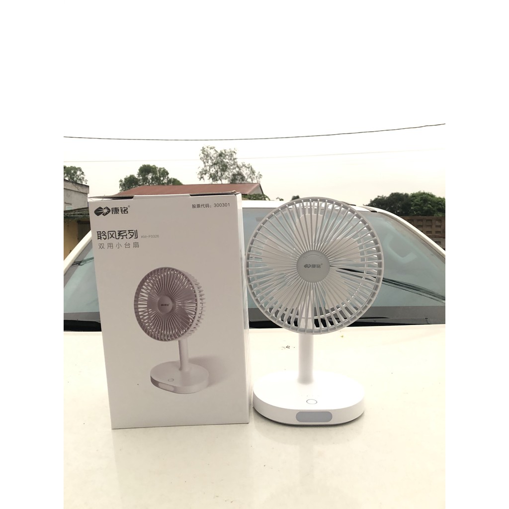 QUẠT SẠC TÍCH ĐIỆN CÓ ĐÈN 3IN1 KM - F0326 (SIÊU GIÁ RẺ) | BigBuy360 - bigbuy360.vn