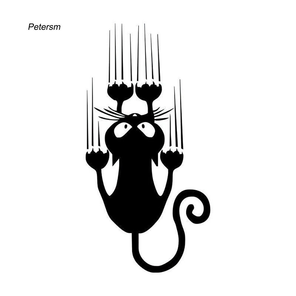 Miếng dán trang trí xe hơi hình chú mèo vui nhộn chống thấm nước tiện lợi