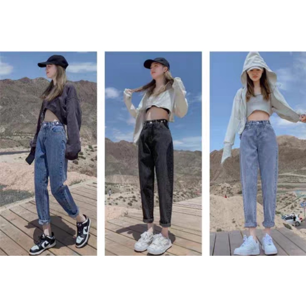 Quần jean bò nữ baggy cạp cao đủ size cực hot 2022 jeanTH | BigBuy360 - bigbuy360.vn