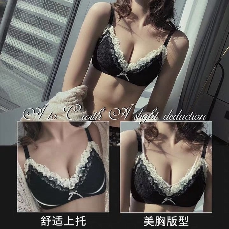 Áo Ngực Không Gọng Thép Phối Ren Chống Chảy Xệ Lưng Xinh Xắn Cho Nữ