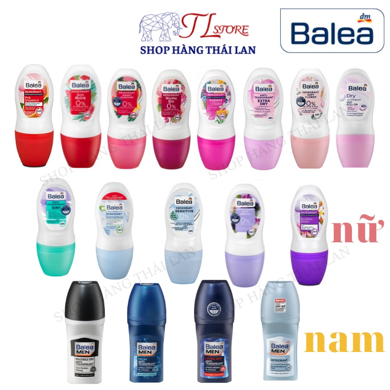 Lăn Khử Mùi Balea Lăn Nách Nam Nữ Đức Ngăn Mồ Hôi 48h, Khử Mùi 24h Lọ 50ml