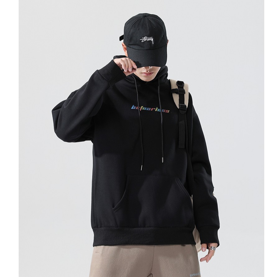 Áo Hoodie Phản Quang Hefearless Unisex phong cách Hàn Quốc cá tính, Chất nỉ bồng đẹp mã HD90 - Quà tặng ngẫu nhiên