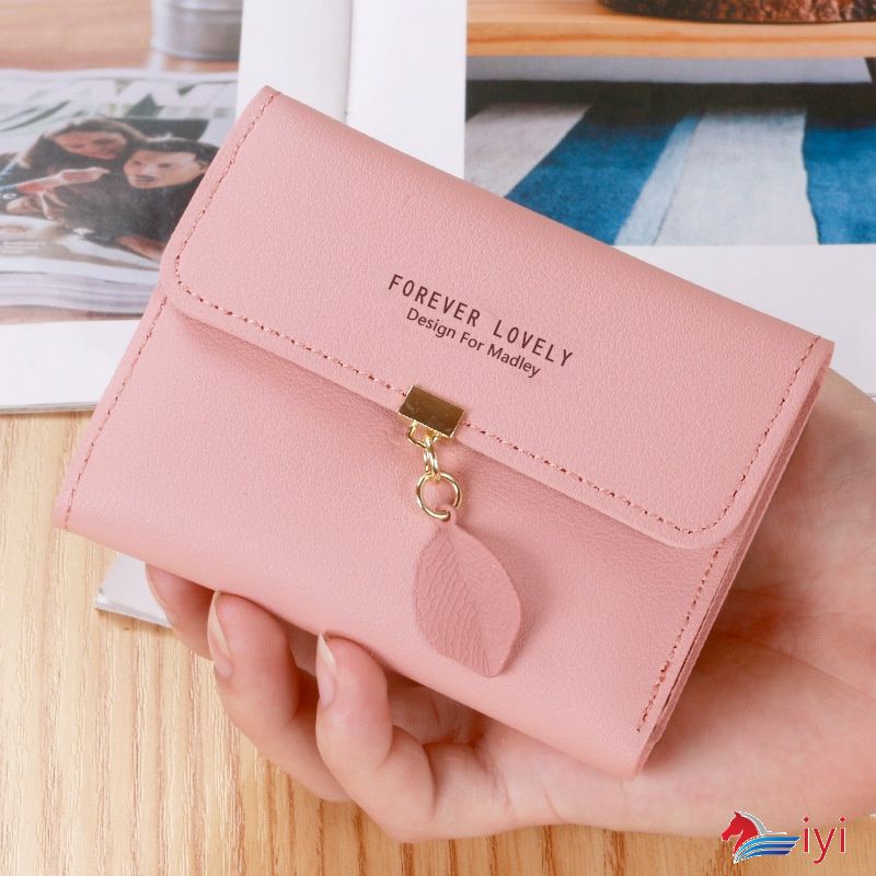  Women's Short Small Coin Purse Wallet Ladies Leather Folding Card Card Holder 