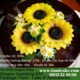 Combo 16- Bộ 3 Khuôn silicon hoa + 1 khuôn lá