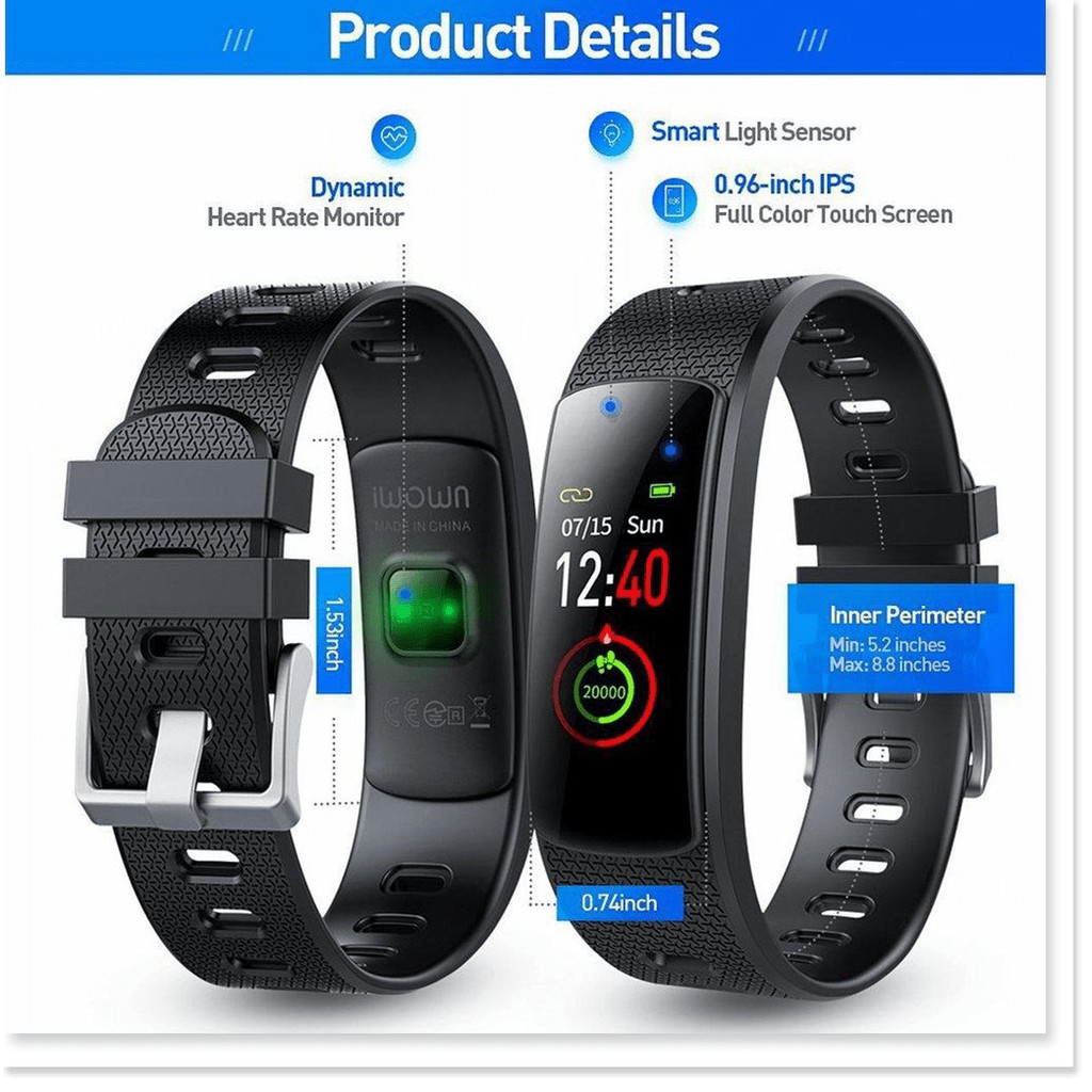 Vòng đeo tay thông minh đồng hồ theo dõi sức khỏe IWOWN I6 HRC  ⚡Freeship ⚡ bảo hành 1 đổi 1 uy tín 🚀GIAO HÀNG HỎA TỐC