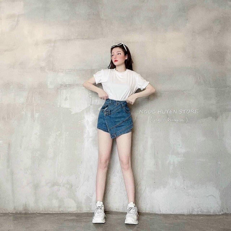 Chân váy jean đắp chéo | BigBuy360 - bigbuy360.vn