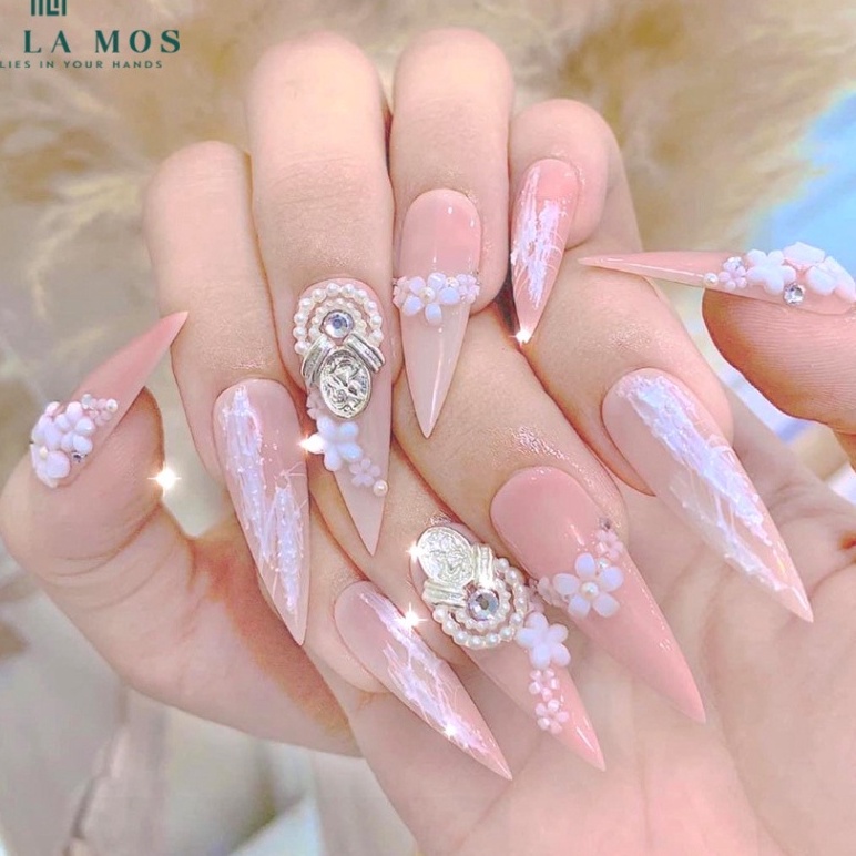Khay hoa bi mix màu trang trí đính móng làm đẹp nail mi theo phong cách Hàn Nhật shop hnnail