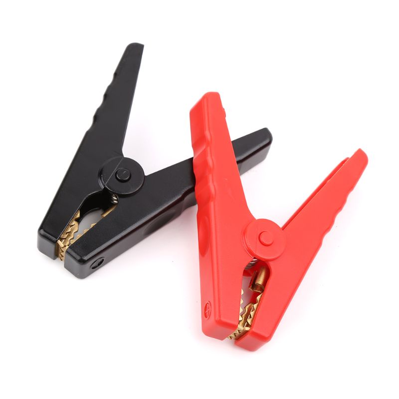 Set 2 Kẹp Cá Sấu Thử Điện Bằng Đồng Cách Nhiệt Màu Đỏ Đen Cho Xe Hơi