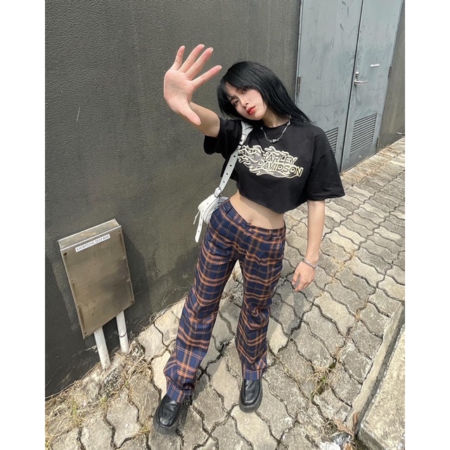 Áo croptop in hình cổ điển HARLEY DAVIDSION