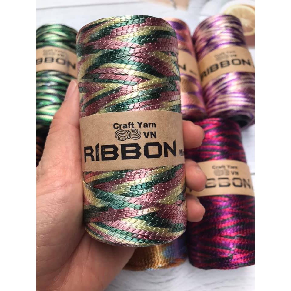 Sợi Ribbon Loang 2mm cuộn 100gram - Phụ kiện thủ công handamde