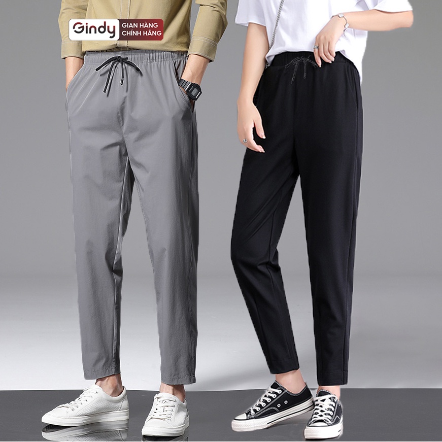 Quần Baggy nam nữ Kaki unisex Basic cạp chun dáng dài 4 màu đen, xanh, nâu đất, xanh xám thời trang thu đông GINDY Q007