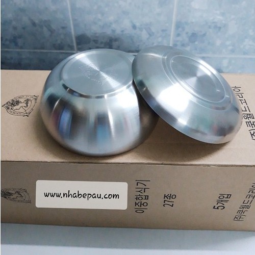 🌺Chén cơm inox 304 không nóng có nắp XK