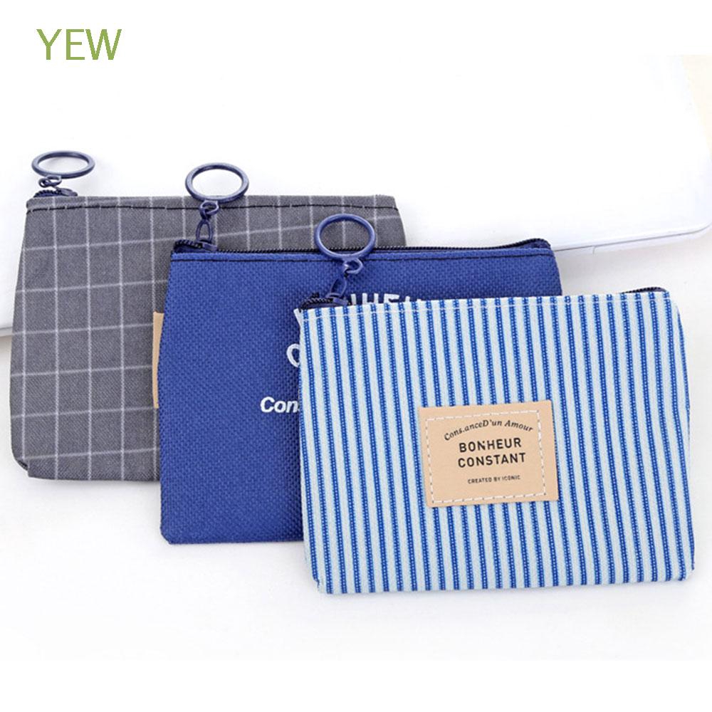 Ví đựng tiền xu từ Canvas phối khoá kéo unisex