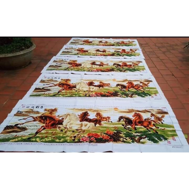 Tranh thêu thành phẩm mã đáo thành công 220x80cm