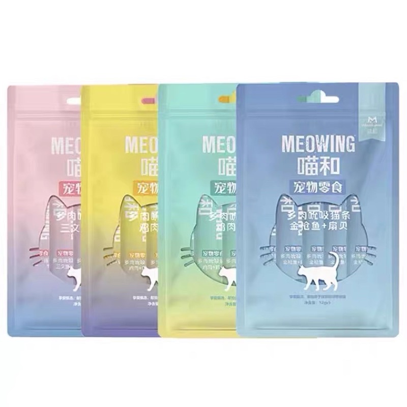 Súp thưởng MEOWING HOLOGRAM bổ sung dinh dưỡng cho mèo - gói 5 thanh x 12gr  soup thưởng ciao cho mèo