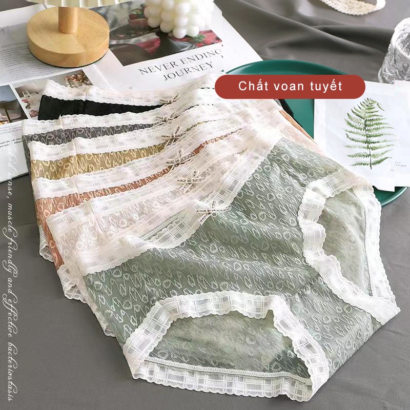 Quần lót nữ chất voan tuyết họa tiết sóng - Quần chip nữ siêu co giãn FLQ171
