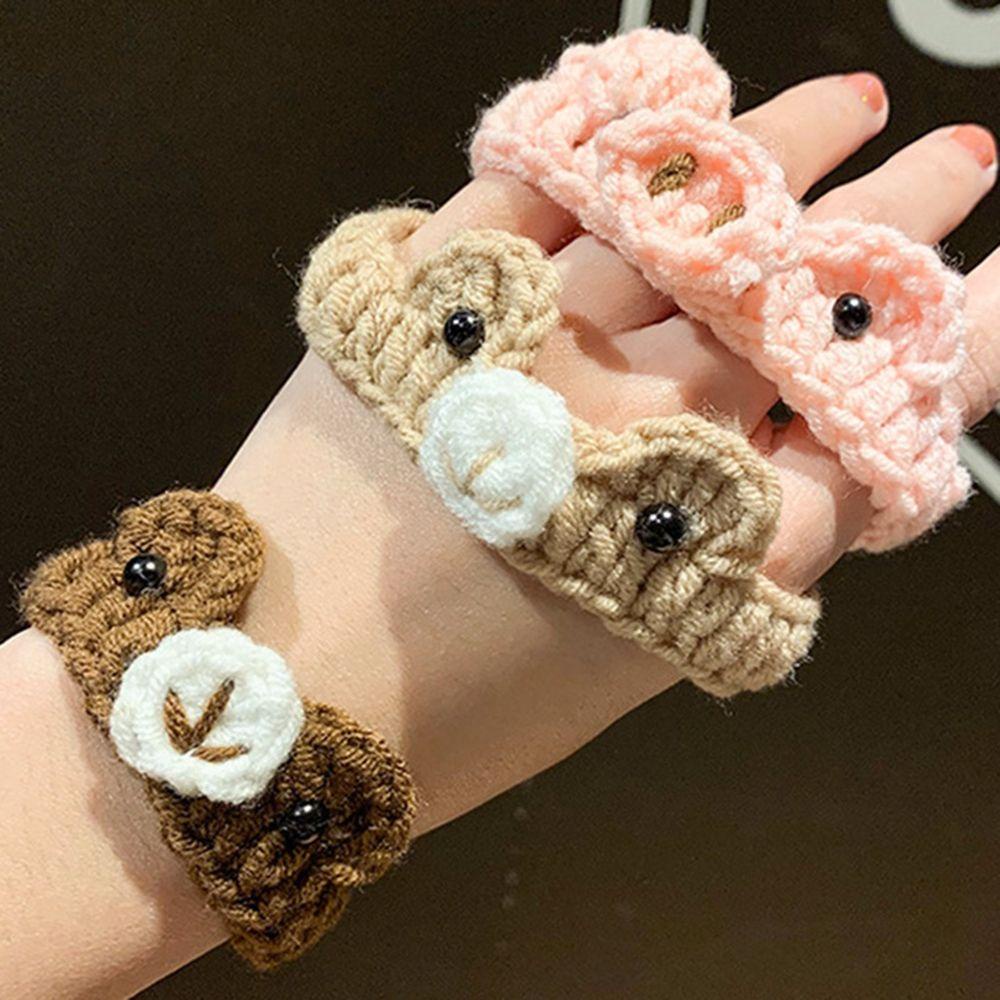 Vòng Tay Dây Len Họa Tiết Gấu Hoạt Hình Đơn Giản Phong Cách Hàn Quốc Cho Cặp Đôi