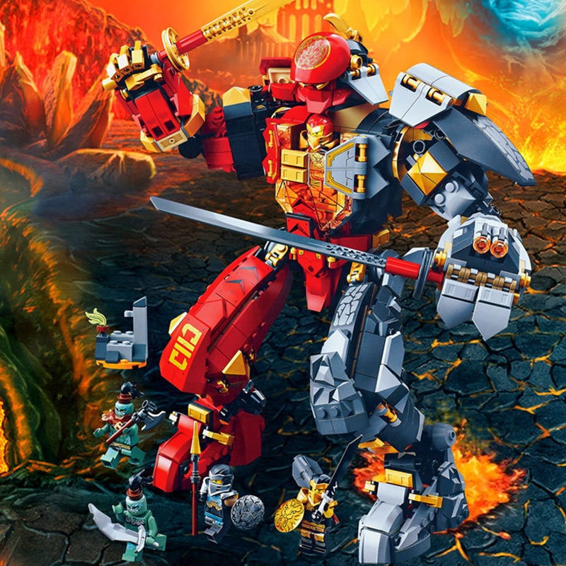 Đồ chơi giáo dục Lắp Ráp mô hình 2020 NEW Ninjago Fire Stone Mech 71720 Children Birthday Christmas Gift 4026
