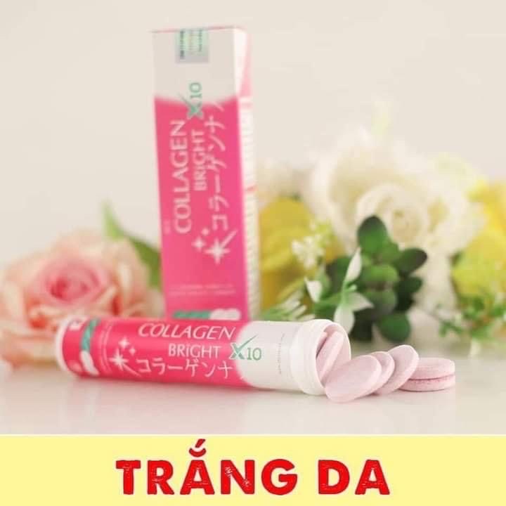 Collagen X10 Viên Sủi Giúp Làm Đẹp Da, Giúp Da Trắng Sáng Đều Màu,Giúp Sạch Nám, Tàn Nhang , Chông Lão Hóa