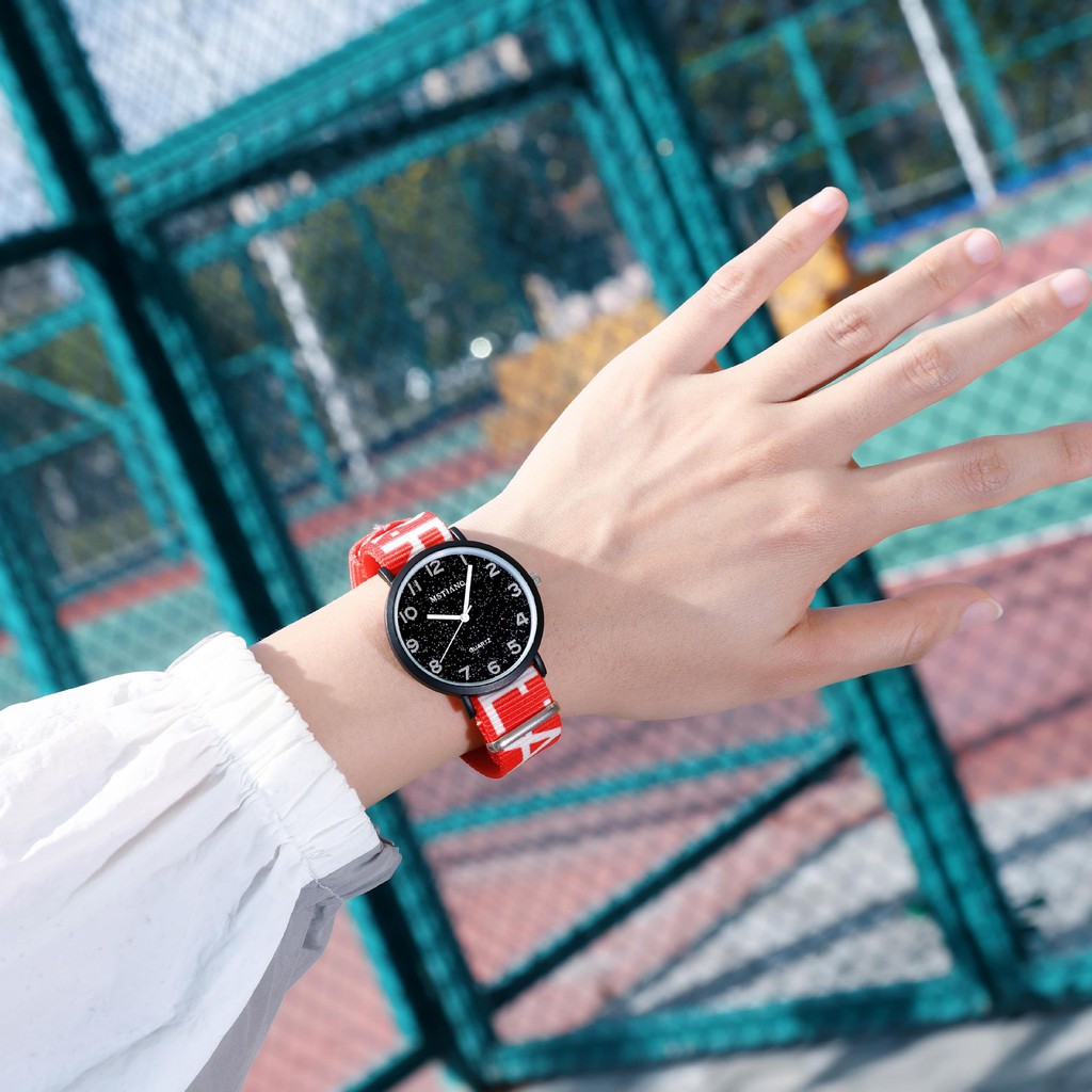 Đồng hồ nam nữ Mstianq MS27 dây dù cực bền, mặt số kim tuyến cực đẹp | BigBuy360 - bigbuy360.vn