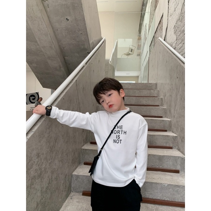 Áo thun cổ lọ dài tay cho bé trai phong cách Hàn Quốc từ 16kg đến 40kg thời trang trẻ em Dream House