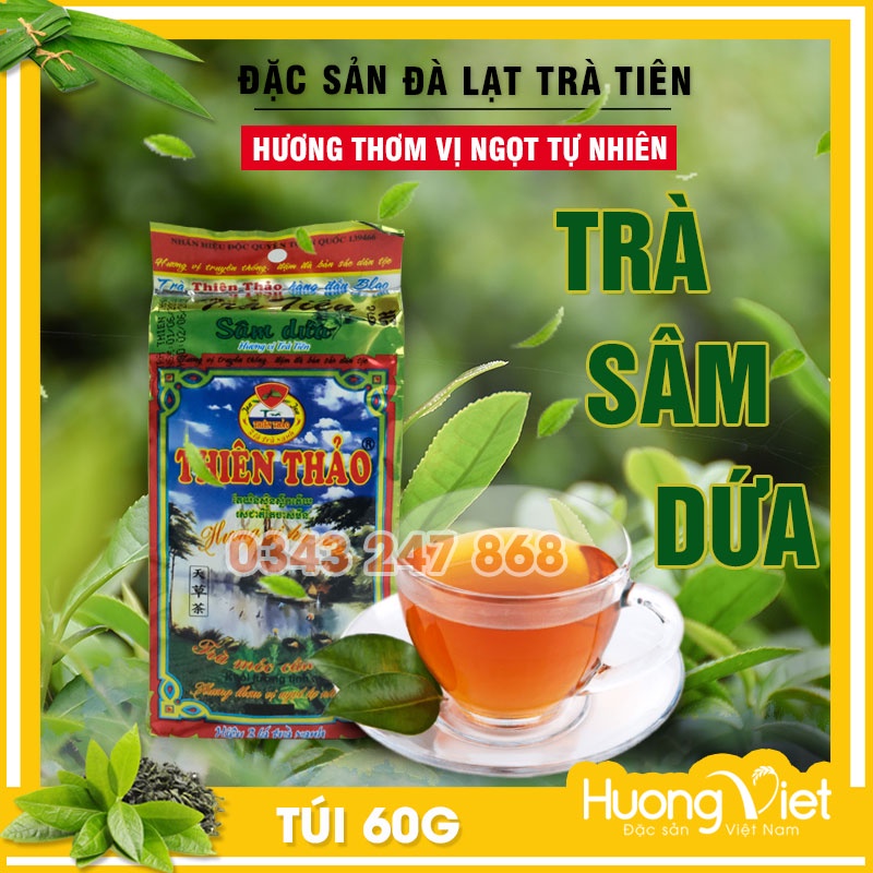 Trà sâm dứa Thiên Thảo 60gr, trà tiên Đà Lạt, trà đá miền Nam, trà Lâm Đồng, Vietnamese green tea