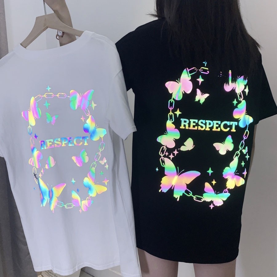 Áo thun phản quang 7 màu tay lỡ Nam Nữ Buffely Pro