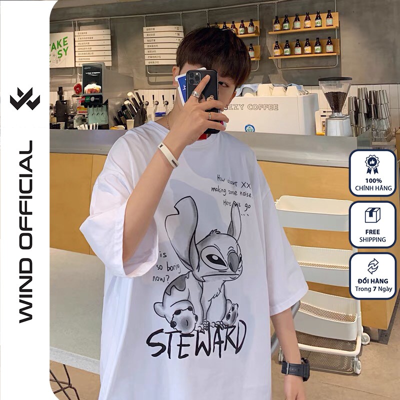 Áo thun tay lỡ Wind phông unisex form rộng STEWARD nam nữ oversize ulzzang | BigBuy360 - bigbuy360.vn