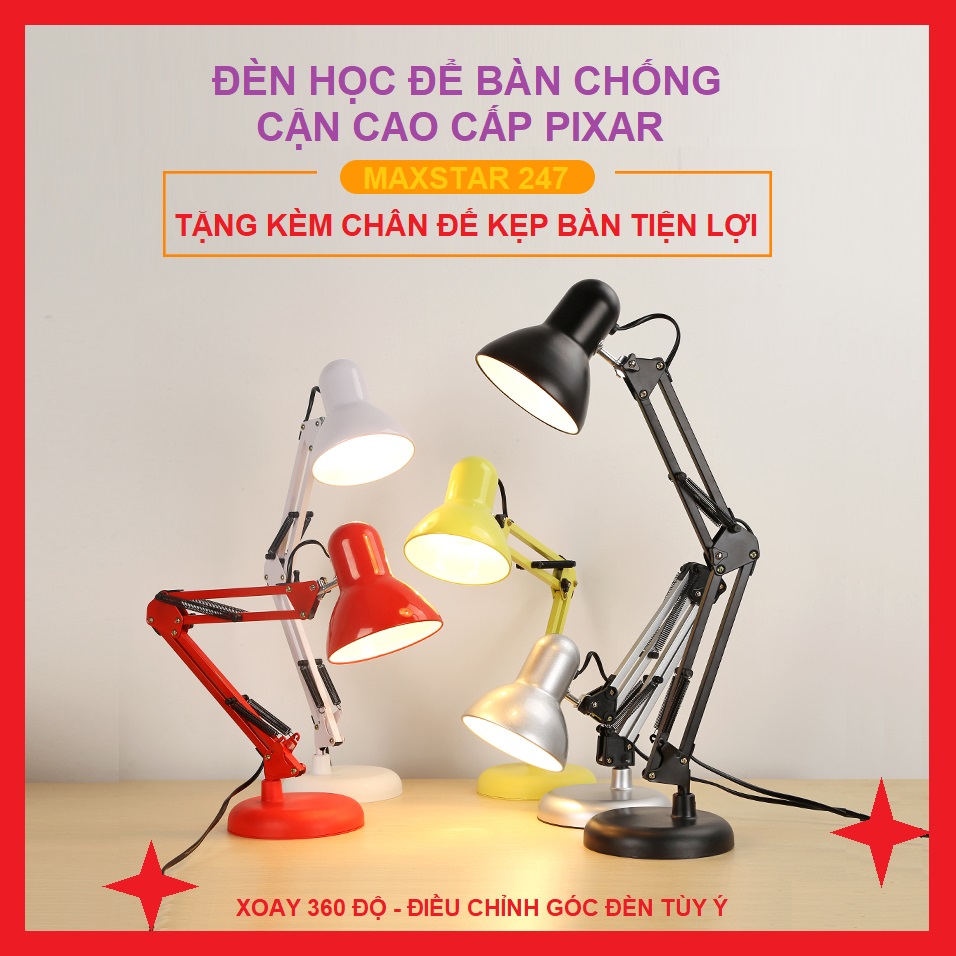 Đèn led để bàn Pirax,có chân kẹp tiện lợi có thể xoay 360 độ ,để bàn học hoặc bàn làm việc