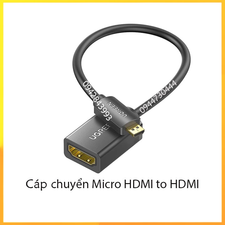 Cáp chuyển đổi Micro HDMI sang HDMI dài 20cm chính hãng Ugreen_adapternguongiare