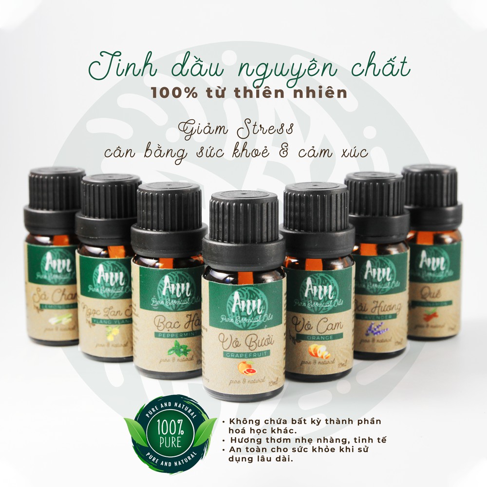 Tinh dầu Ấn Độ nguyên chất 100% xông phòng & giảm Stress - An toàn khi sử dụng lâu dài [12 mùi tự chọn - 10ml]