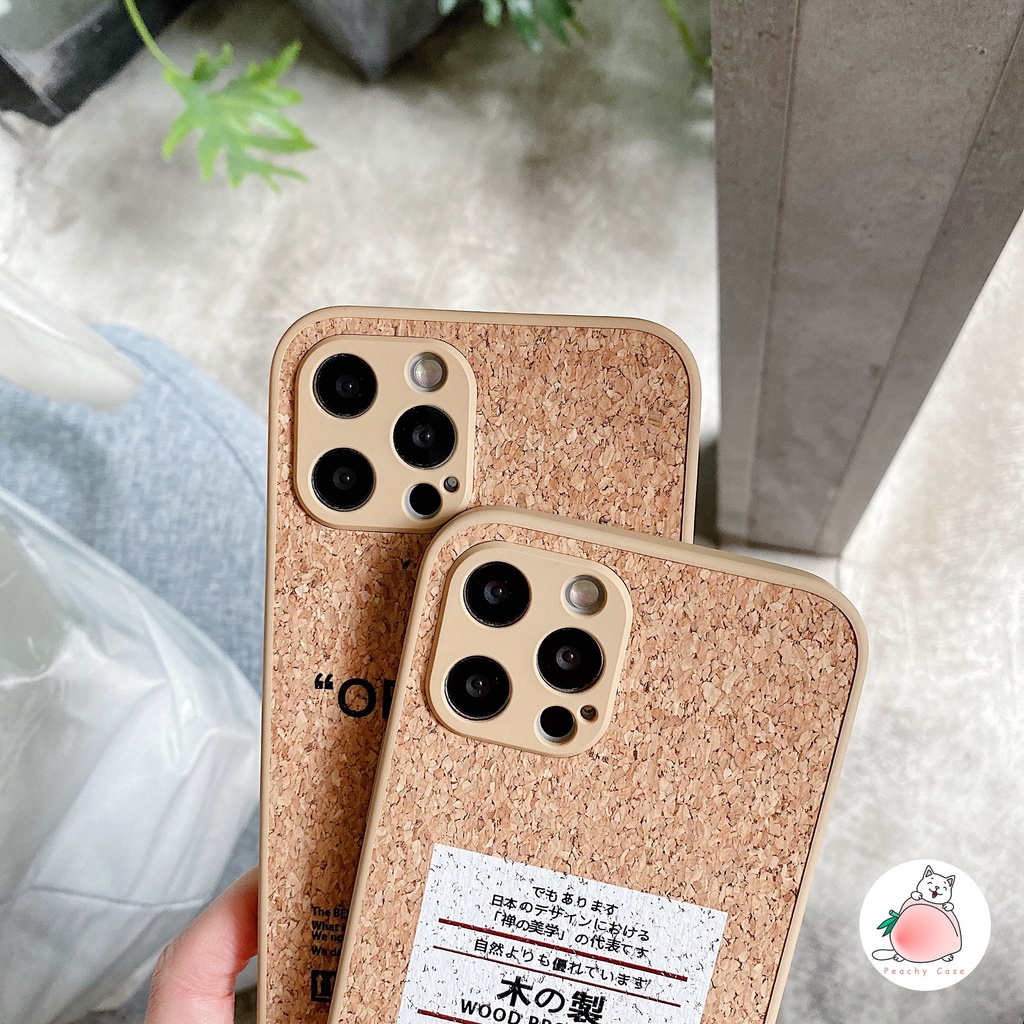 Ốp điện thoại TPU mềm họa tiết gỗ phong cách Nhật Bản thích hợp cho iPhone 11 12 Pro Max Xr Xs Max 7 8Plus
