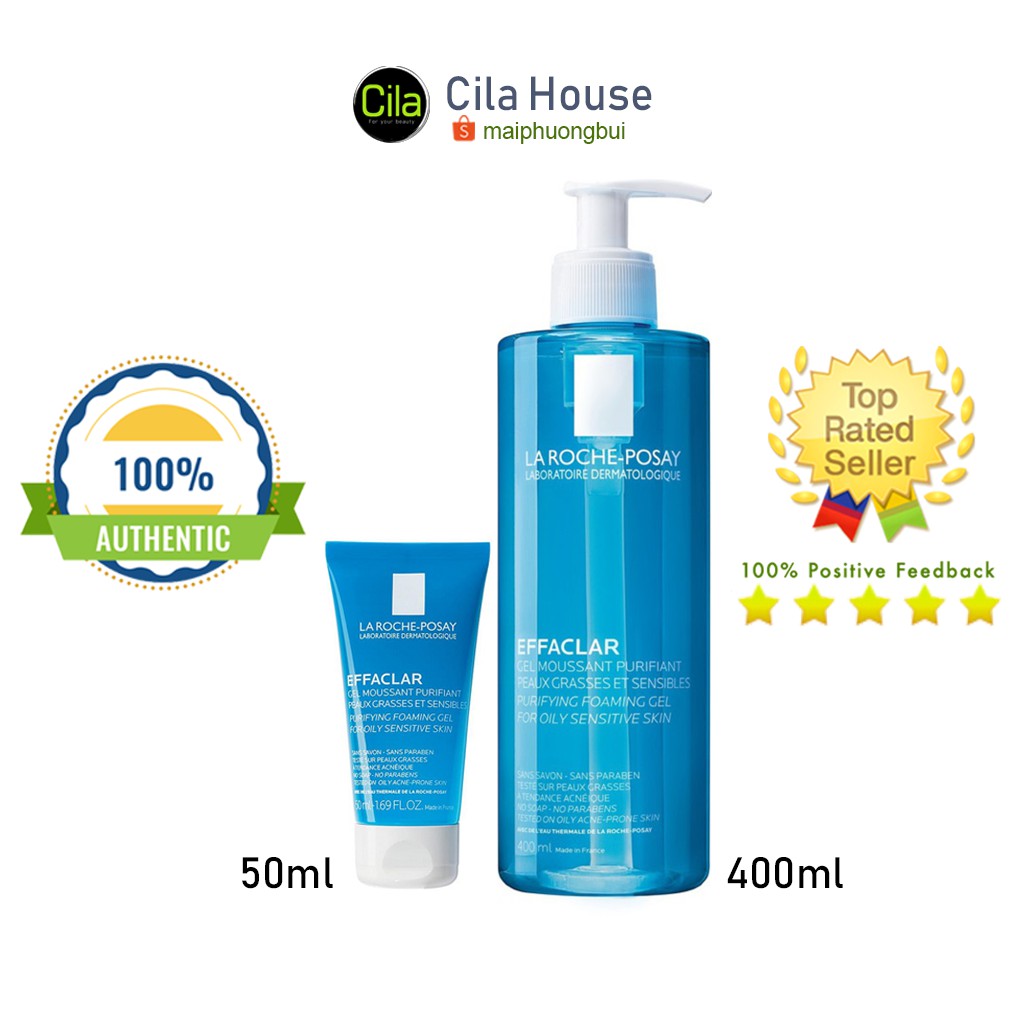 Sữa rửa mặt La Roche-Posay Effaclar 50ml-400ml cho da dầu, mụn, nhạy cảm - Cila House