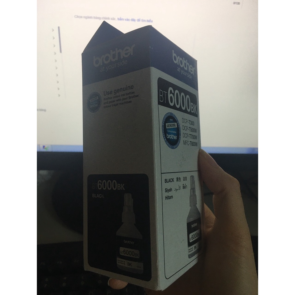 Mực đổ máy in Brother BT6000BK Black Ink - Mực đổ máy in Brother DCP-T300 | T700W | T800W - 6.000 tr