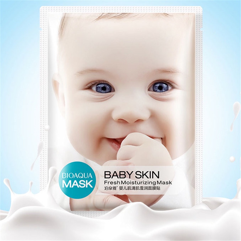 Combo 10 Miếng Mặt Nạ Baby Skin Dưỡng Trắng, Cấp Ẩm, Se Khít Lỗ Chân Lông, Kiềm Dầu, Phục Hồi Da Hư Tổn