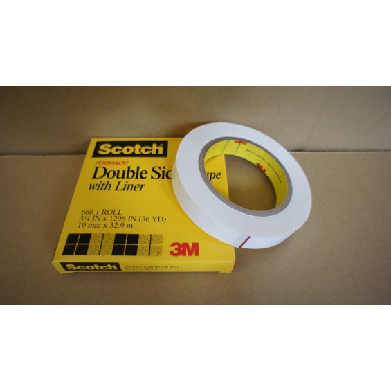 Băng keo 2 mặt 3M 666 12.7mm x 72yds dùng trong in ấn, chế bản