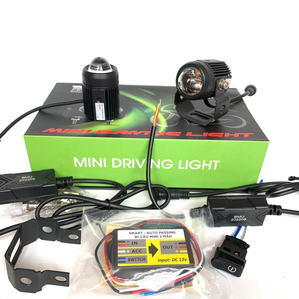 ĐÈN TRỢ SÁNG MINI LOẠI Nguồn Nhôm Zắc Kết Nối Rời - Lắp Xe Máy Ô Tô