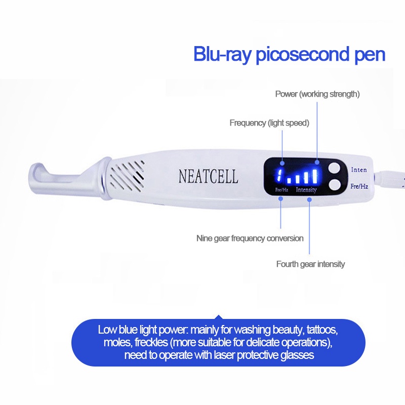 Máy xoá xăm, xoá nám, tàn nhang, nốt ruồi Laser mini NEATCELL; Xoá xăm Tatoo chân mày chuyên dụng