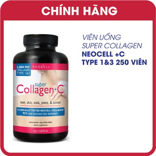 Viên uống đẹp da Neocell Super Collagen + C 6000mg 250 viên Mỹ (Date  10/2020)