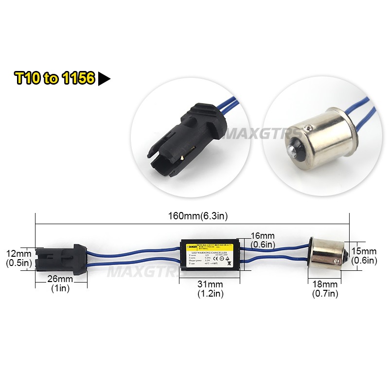 Bộ Giải Mã Đèn LED Cảnh Báo Lỗi Chuyên Dụng Cho Xe Hơi MAXGTRS T10 W5W 2825 168 194 1156 1157 BA9S