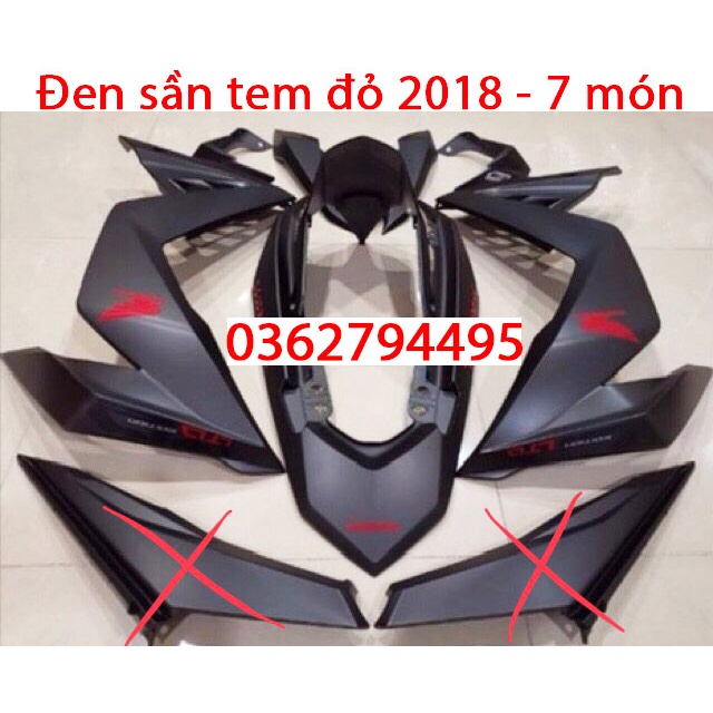 Dàn áo Winner v1 Đen nhám tem đỏ Zin chính hãng Honda