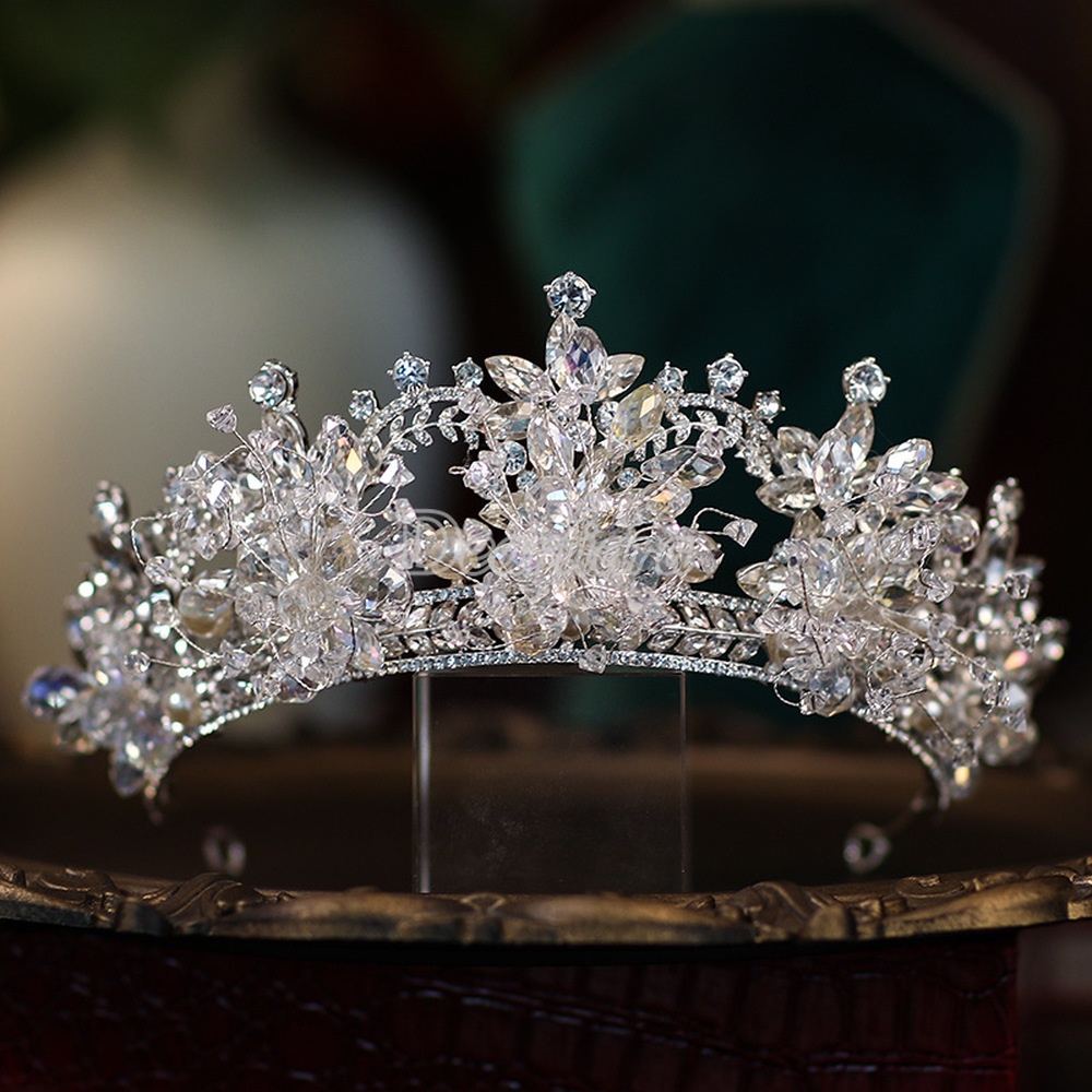 Vương Miện Cài Tóc Đính Pha Lê Handmade Thời Trang Cho Cô Dâu