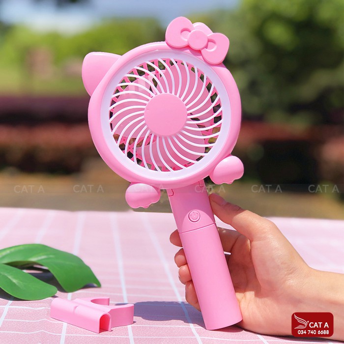 [CHÍNH HÃNG] Quạt cầm tay Mini hình Doreamon đèn LED 3 Tốc độ - Mini Fan xua tan nóng bức, nhỏ gọn tiện dụng, xinh xắn